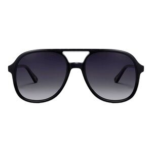 SOJOS Black/Gray Retro Square Polarized Aviator Sunglasses